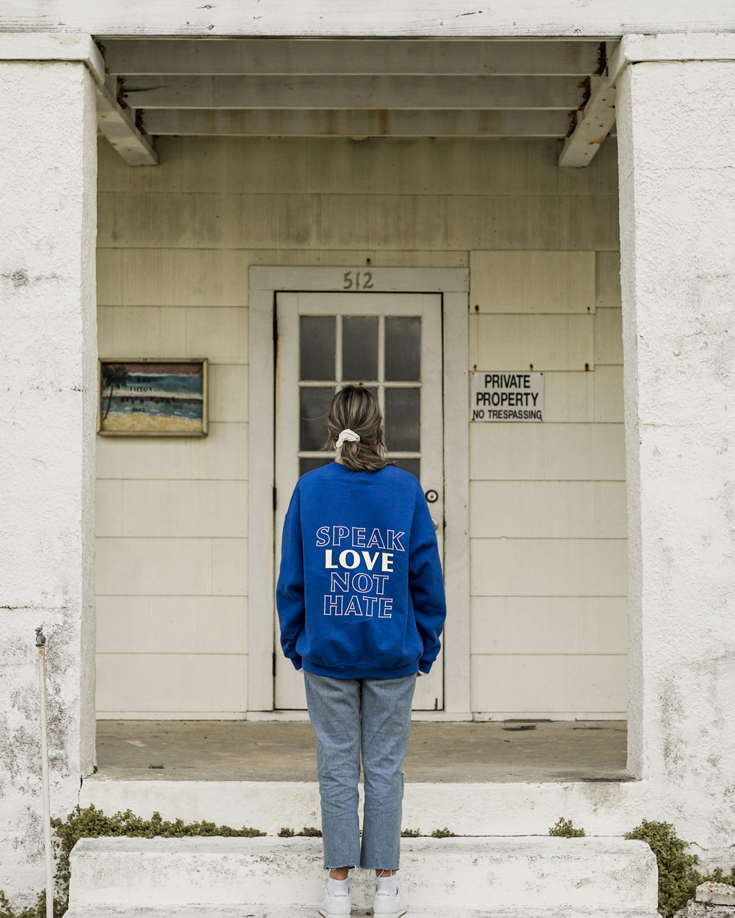 Royal Blue & White Crewneck Sweatshirt